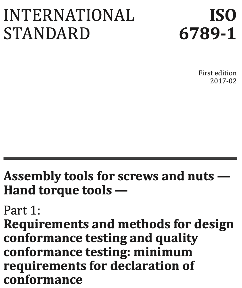 ISO-6789 Part 1 Torque Wrench Calibration