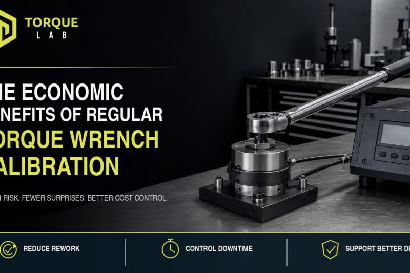 Economic benefits of torque wrench calibration shown with a torque wrench and calibration tester